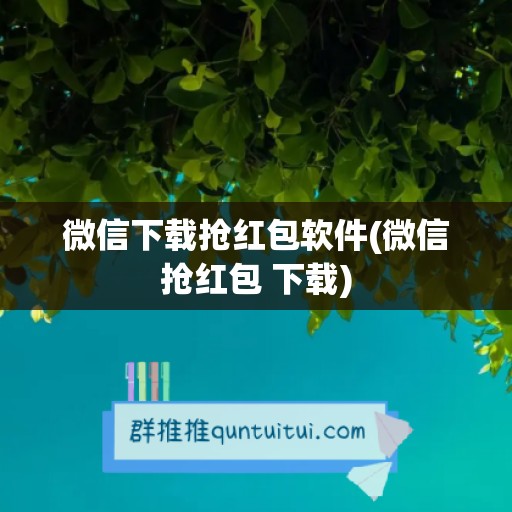 微信下载抢红包软件(微信抢红包 下载)