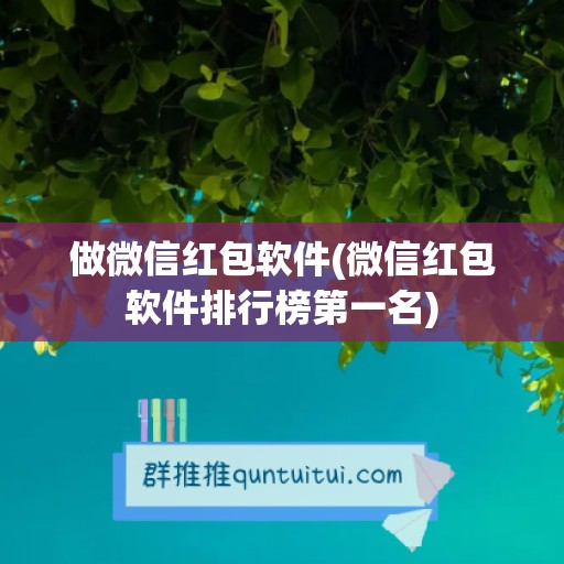 做微信红包软件(微信红包软件排行榜第一名)