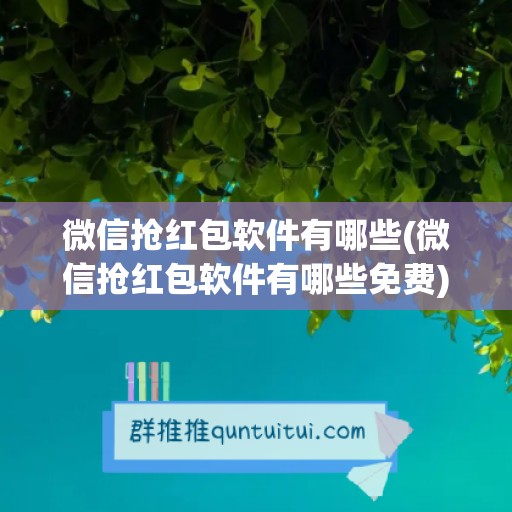 微信抢红包软件有哪些(微信抢红包软件有哪些免费)