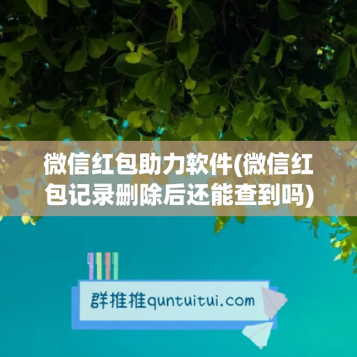 微信红包助力软件(微信红包记录删除后还能查到吗)