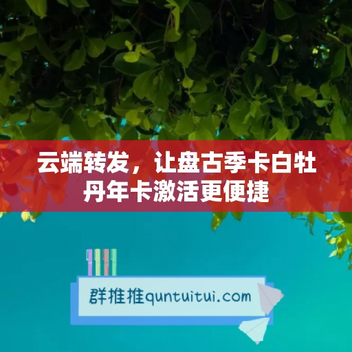 云端转发，让盘古季卡白牡丹年卡激活更便捷