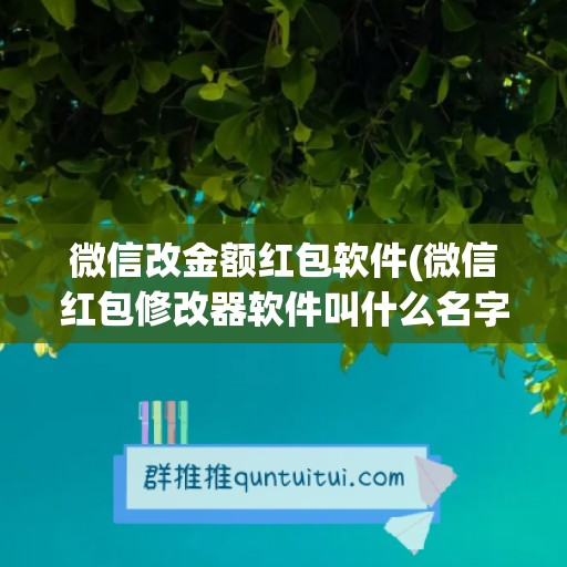 微信改金额红包软件(微信红包修改器软件叫什么名字)