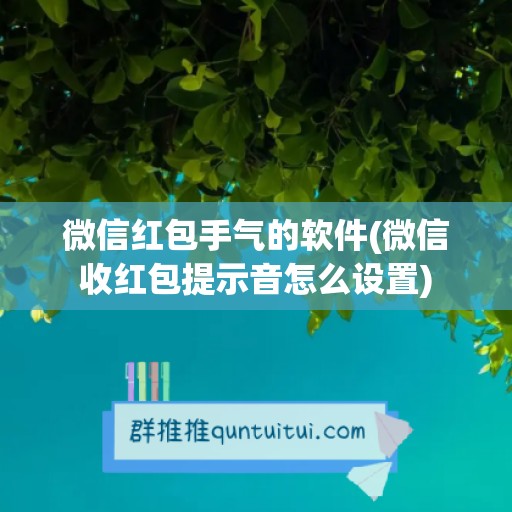 微信红包手气的软件(微信收红包提示音怎么设置)