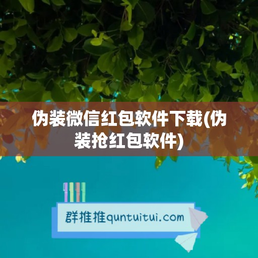 伪装微信红包软件下载(伪装抢红包软件)