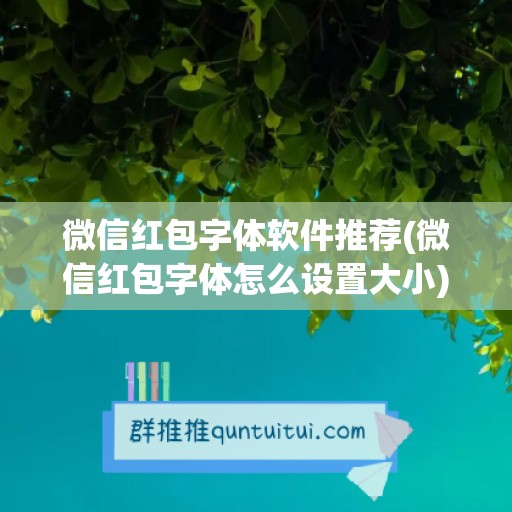 微信红包字体软件推荐(微信红包字体怎么设置大小)