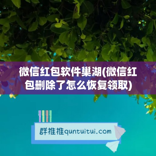 微信红包软件巢湖(微信红包删除了怎么恢复领取)