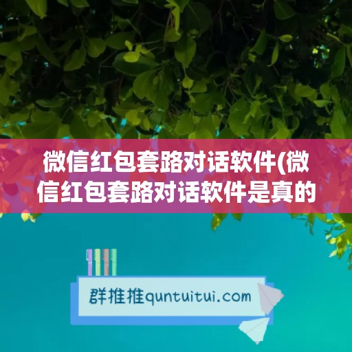 微信红包套路对话软件(微信红包套路对话软件是真的吗)