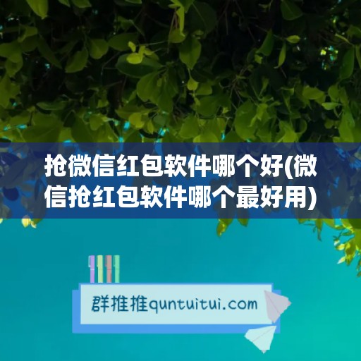 抢微信红包软件哪个好(微信抢红包软件哪个最好用)