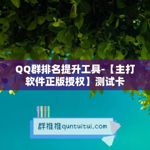 QQ群排名提升工具-【主打软件正版授权】测试卡