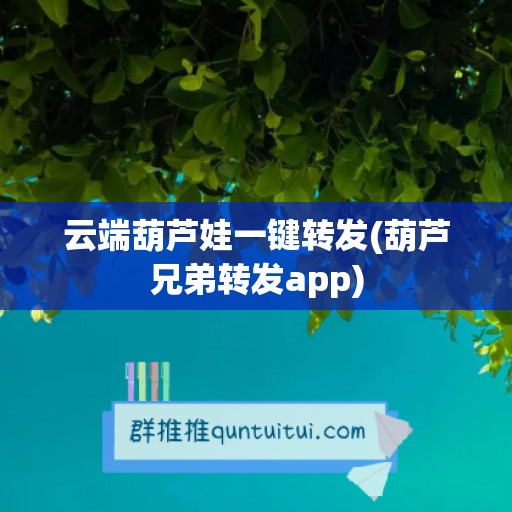 云端葫芦娃一键转发(葫芦兄弟转发app)