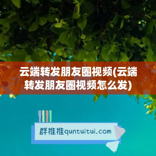 云端转发朋友圈视频(云端转发朋友圈视频怎么发)