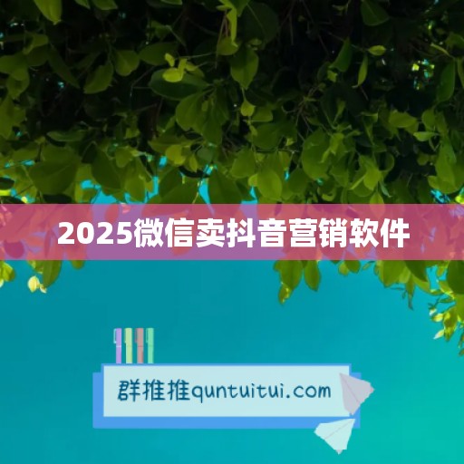 2025微信卖抖音营销软件