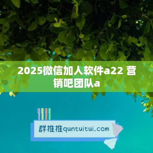 2025微信加人软件a22 营销吧团队a