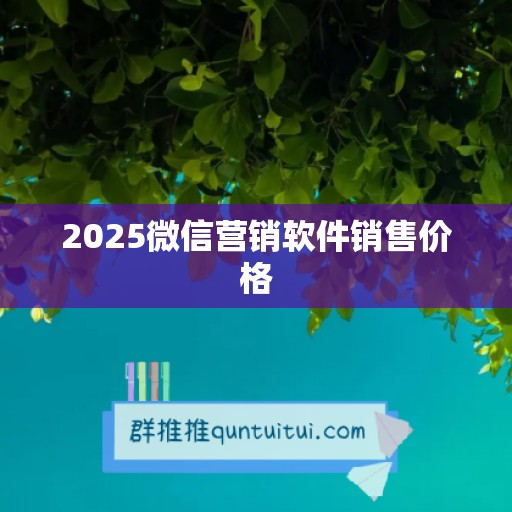 2025微信营销软件销售价格