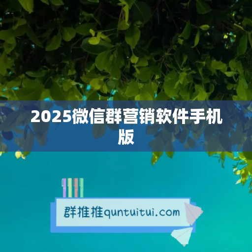 2025微信群营销软件手机版