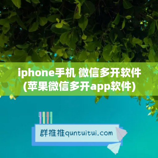 iphone手机 微信多开软件(苹果微信多开app软件)