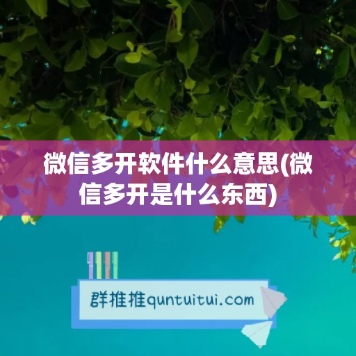 微信多开软件什么意思(微信多开是什么东西)