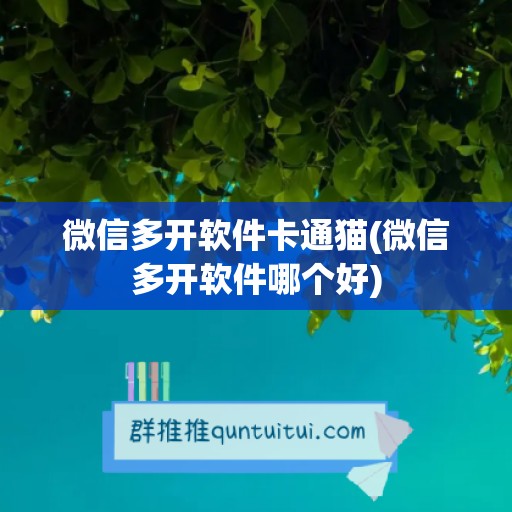 微信多开软件卡通猫(微信多开软件哪个好)