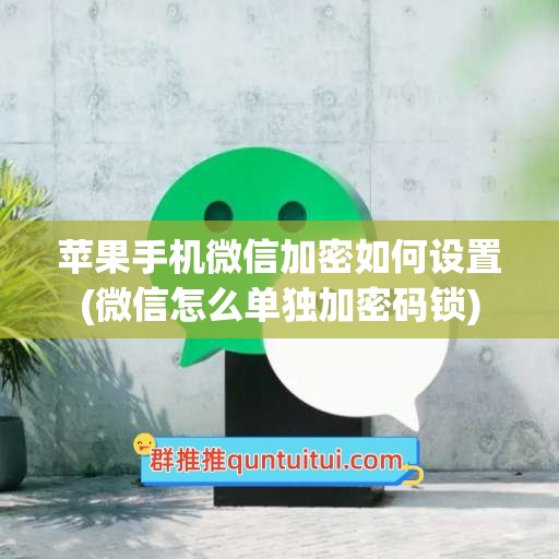 苹果手机微信加密如何设置(微信怎么单独加密码锁)