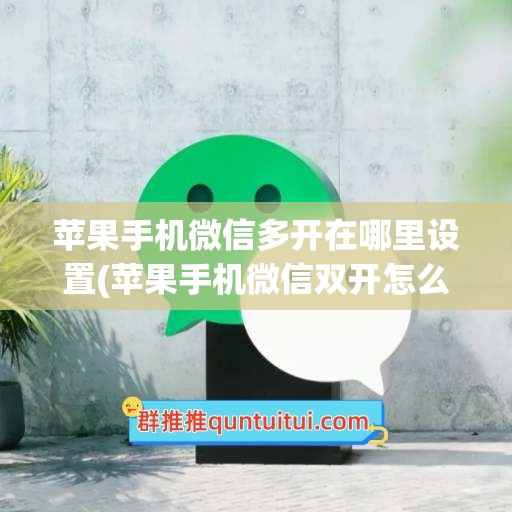 苹果手机微信多开在哪里设置(苹果手机微信双开怎么设置)