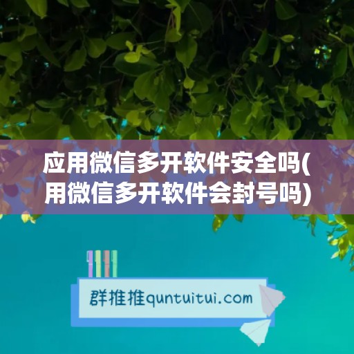 应用微信多开软件安全吗(用微信多开软件会封号吗)