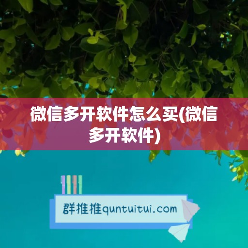 微信多开软件怎么买(微信多开软件)