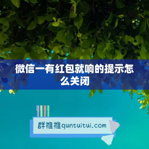 微信一有红包就响的提示怎么关闭