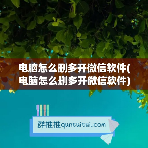 电脑怎么删多开微信软件(电脑怎么删多开微信软件)