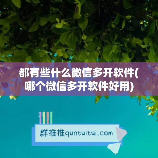 都有些什么微信多开软件(哪个微信多开软件好用)