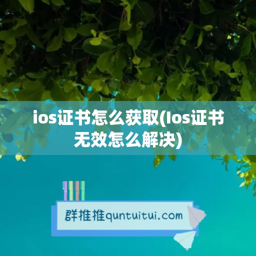 ios证书怎么获取(Ios证书无效怎么解决)