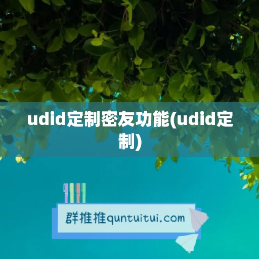 udid定制密友功能(udid定制)