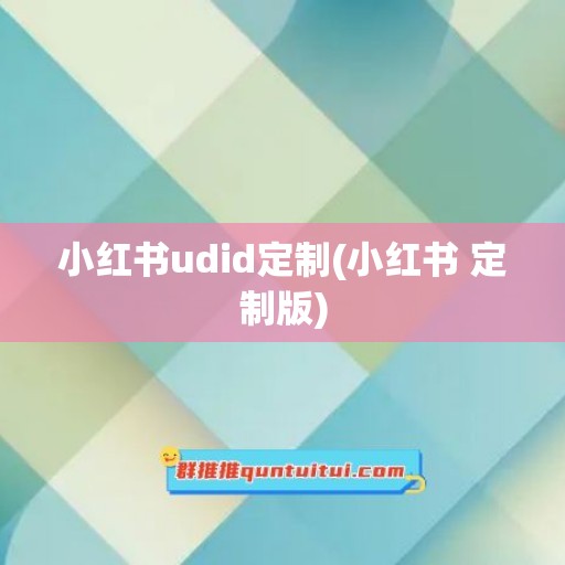 小红书udid定制(小红书 定制版)