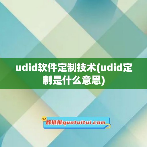 udid软件定制技术(udid定制是什么意思)