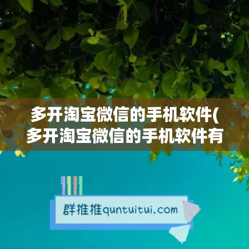 多开淘宝微信的手机软件(多开淘宝微信的手机软件有哪些)