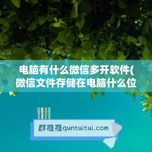 电脑有什么微信多开软件(微信文件存储在电脑什么位置)