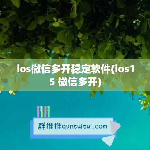 ios微信多开稳定软件(ios15 微信多开)