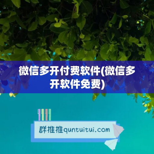 微信多开付费软件(微信多开软件免费)