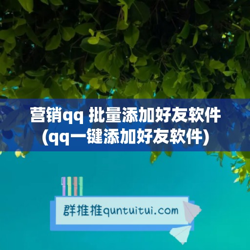 营销qq 批量添加好友软件(qq一键添加好友软件)