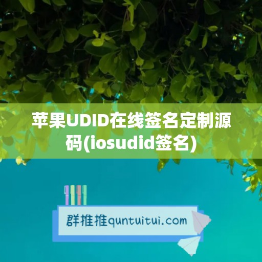 苹果UDID在线签名定制源码(iosudid签名)