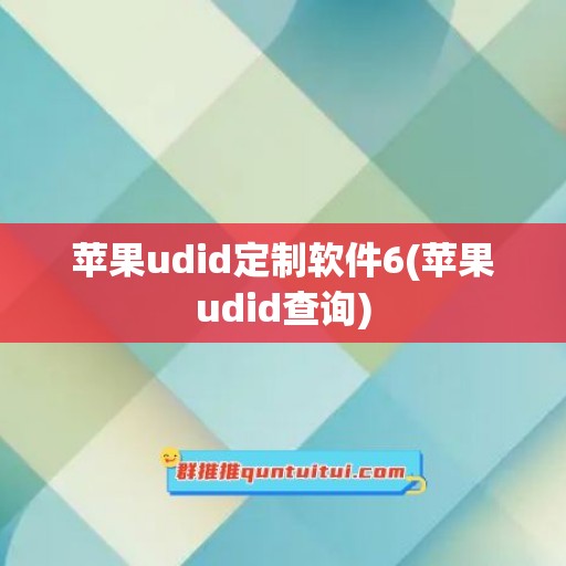 苹果udid定制软件6(苹果udid查询)