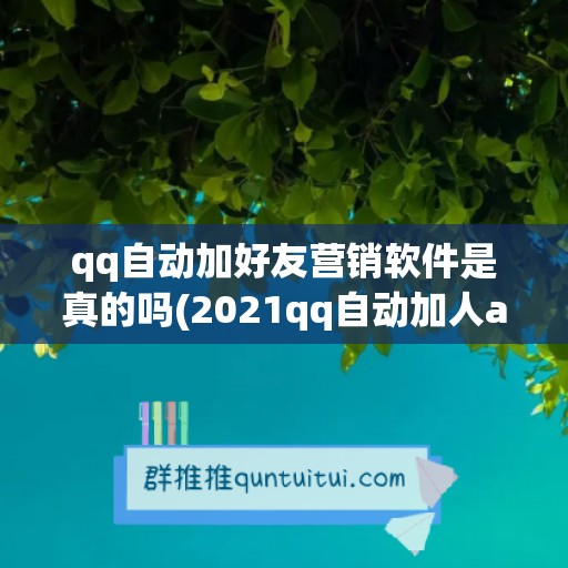 qq自动加好友营销软件是真的吗(2021qq自动加人app)