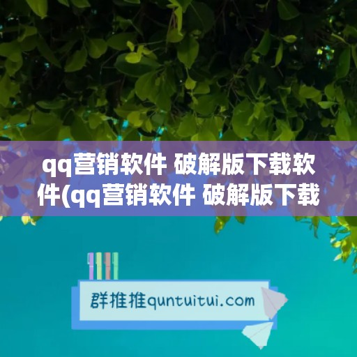 qq营销软件 破解版下载软件(qq营销软件 破解版下载软件安装)