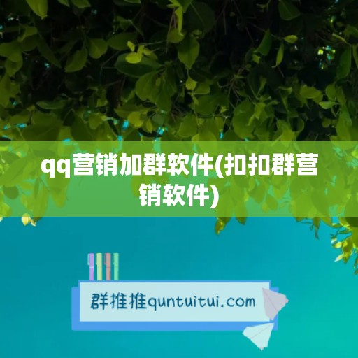 qq营销加群软件(扣扣群营销软件)