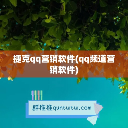 捷克qq营销软件(qq频道营销软件)