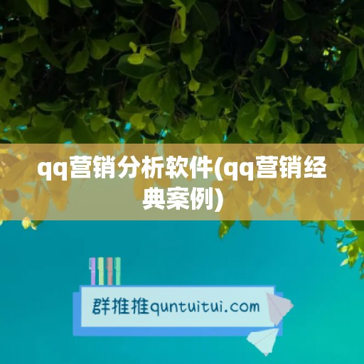 qq营销分析软件(qq营销经典案例)