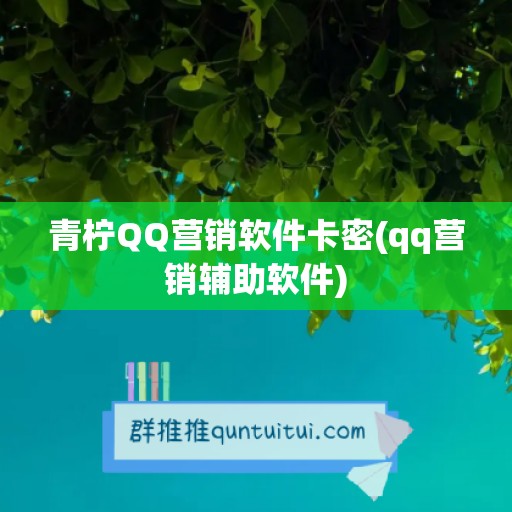 青柠QQ营销软件卡密(qq营销辅助软件)