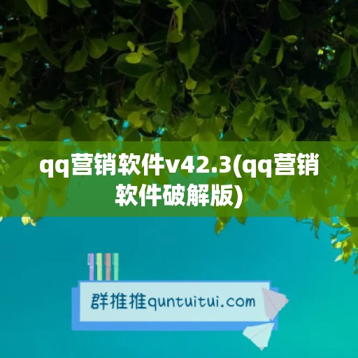 qq营销软件v42.3(qq营销软件破解版)