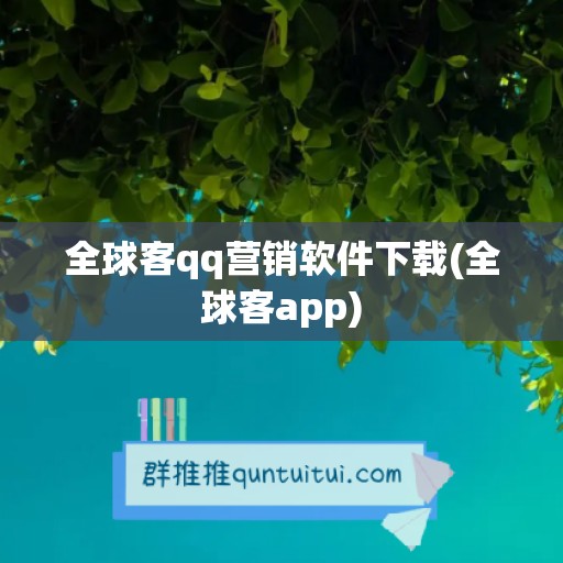 全球客qq营销软件下载(全球客app)