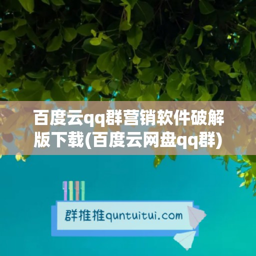 百度云qq群营销软件破解版下载(百度云网盘qq群)