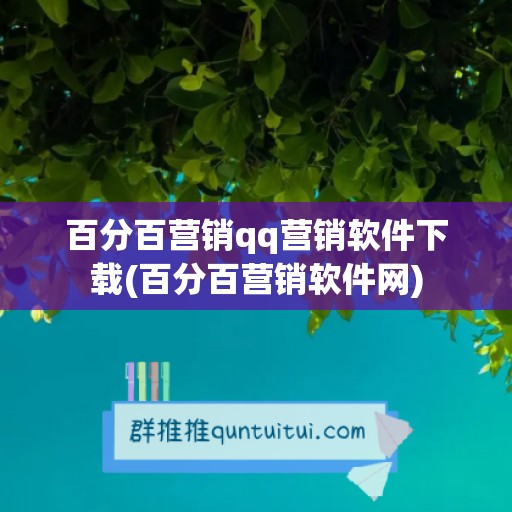 百分百营销qq营销软件下载(百分百营销软件网)